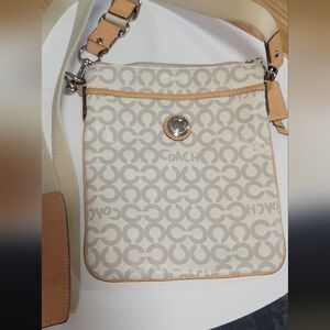 Coach Beige and Tan Crossbody Bag